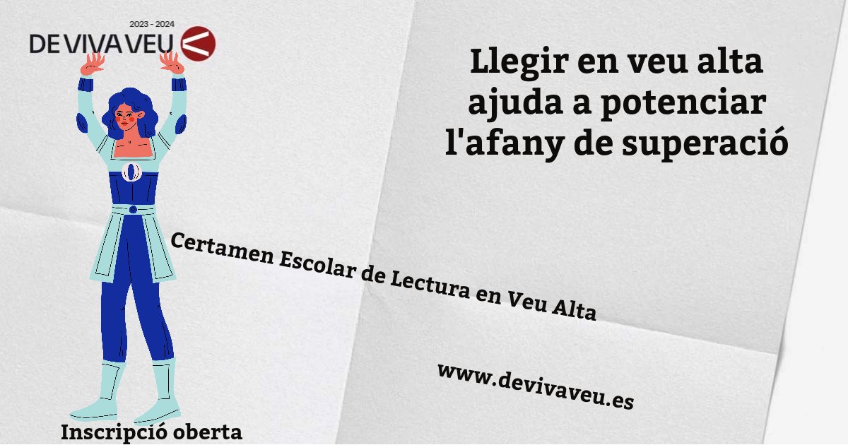 dvivaveu's tweet photo. → Els beneficis de la lectura en veu alta són un estímul
♯ 9é Certamen Escolar de Lectura en Veu Alta #devivaveu
🍀INSCRIPCIÓ OBERTA: https://t.co/RLUAcgDhuM
🔴 + INFO: https://t.co/IOvoVngq9i
@FeetsProjectes
@FundacioFull
@caixapopular
#fomentlector https://t.co/GfaiaHYwtc