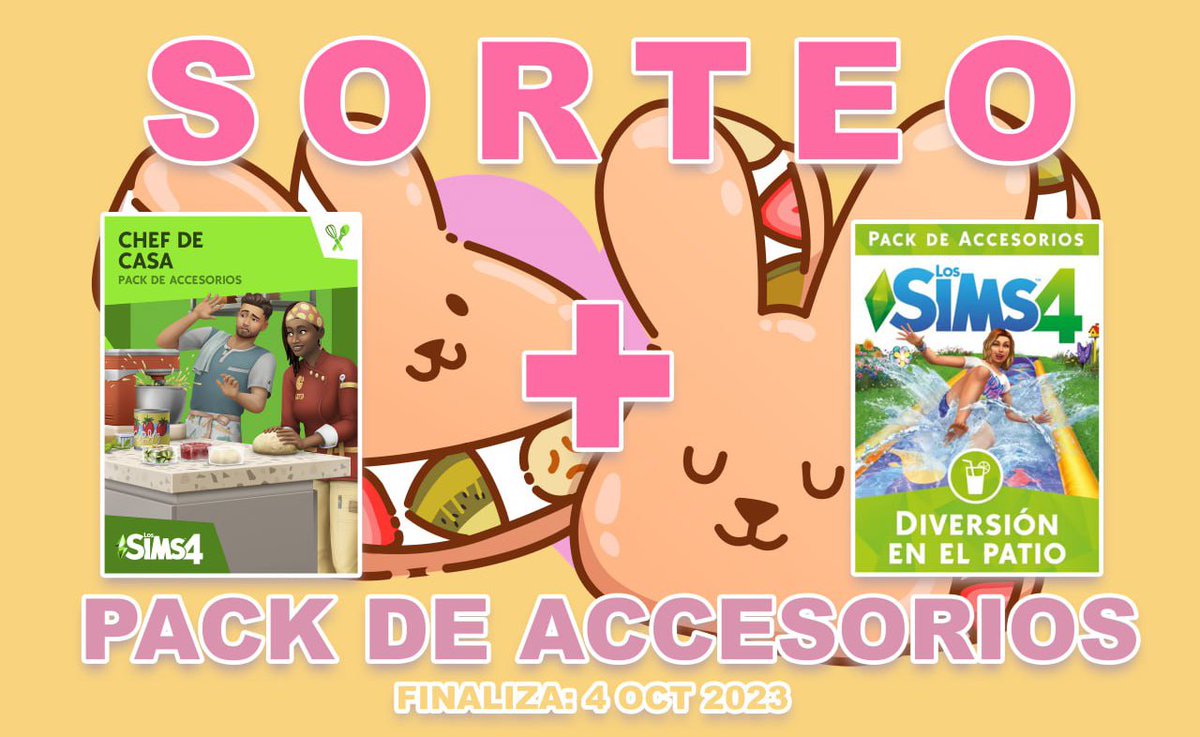 ✨SORTEO DOBLE ✨
De Los Sims 4 Chef de Casa y Diversión en el Patio pack de accesorios🧑🏻‍🍳

PARA PARTICIPAR 💅🏻
💚Sigue a <a href="/LosSimsES/">Los Sims</a> 
💚Sígueme en instagram
instagram.com/rebeccavilches…
💚 Like + RT
Tenéis hasta el 4/10/23

Gracias a #EACreatorNetwork