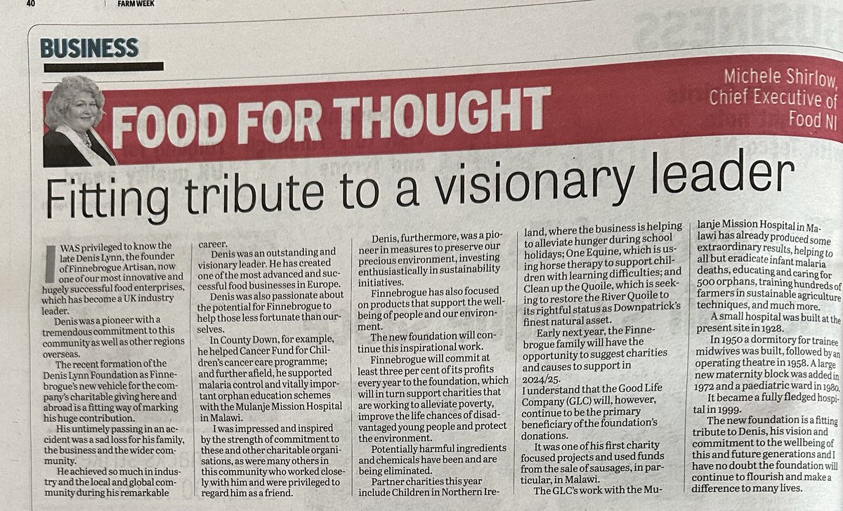 ⁦<a href="/Farm_Week/">FarmWeek</a>⁩ ⁦<a href="/Food_NI/">Food NI</a>⁩ ⁦<a href="/MicheleShirlow/">Michele Shirlow</a>⁩ on the importance of new Denis Lynn Foundation ⁦<a href="/finnebrogue/">Finnebrogue</a>⁩ #fittingtribute