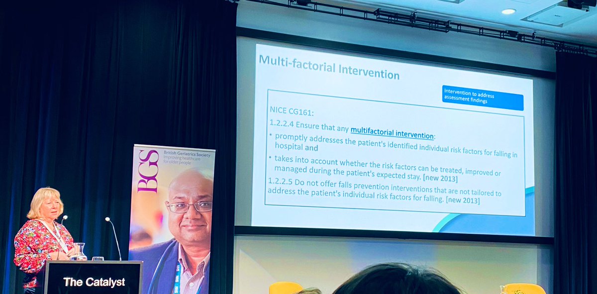 Import to review our current practice and interventions in line with NICE recommendations - multifactorial interventions & MDT approach. #BGsConf #falls #fallsprevention