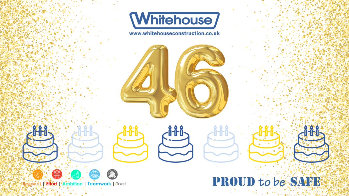 We are celebrating our 46th birthday this week 🎂🥳 We would like to say a big thank you to everyone that has contributed to our success over the years! Here's to many more! #WeAreWhitehouse #FeelGoodFriday