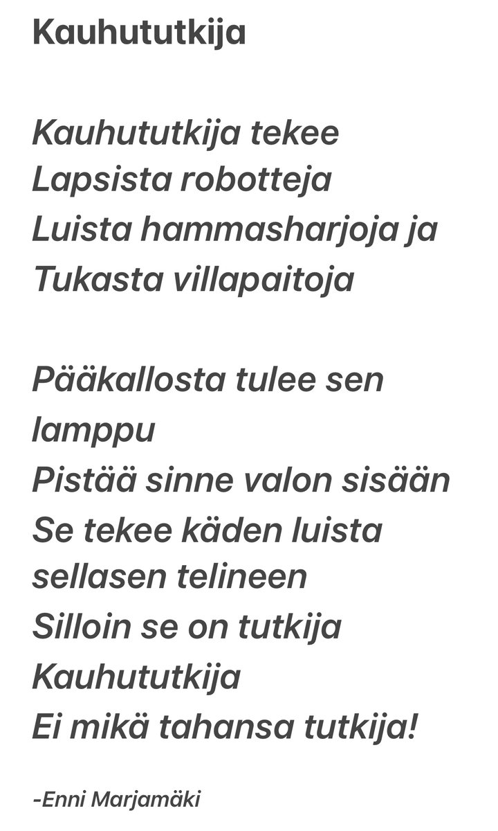 Nyt oli meidän neiti 9 v:llä kyllä timanttinen mielikuvituslaukka @TutkijoidenYo  ’sta 😄💎  Hän antoi myös luvan julkaista runomittaan höpöttämänsä ajatukset 😊 Hyvää tutkijoiden yötä! ✨