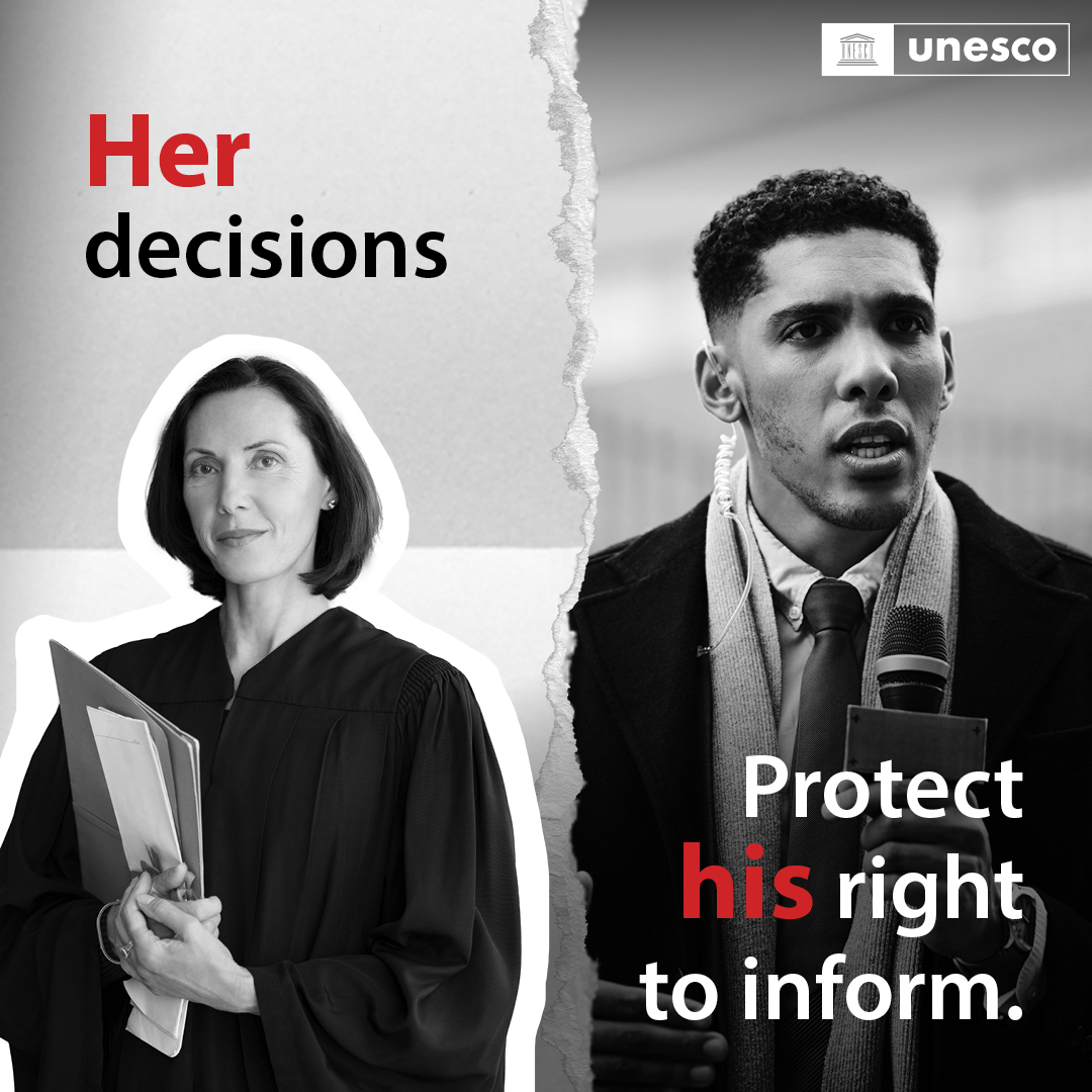 Judicial actors play a crucial role in protecting the rights of journalists and #PressFreedom.

Discover how UNESCO’s Judges initiative helps make a difference.

on.unesco.org/3rmmfXT