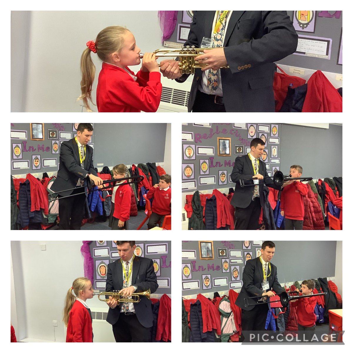 Mr Roberts came to visit us and he taught us about the brass instruments we can learn to play. We all got a turn to play the instruments. #teamstphilips