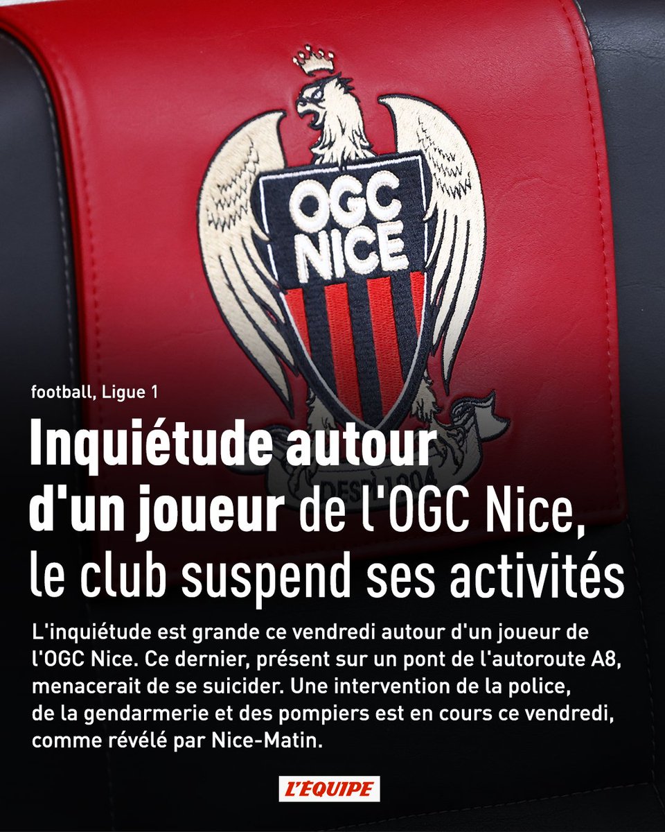 L'inquiétude est grande autour d'un joueur de l'OGC Nice

Ce dernier, présent sur un pont de l'autoroute A8, menacerait de se suicider. Une intervention de la police, de la gendarmerie et des pompiers est en cours ce vendredi, comme révélé par Nice-Matin ow.ly/awc350PR2gV