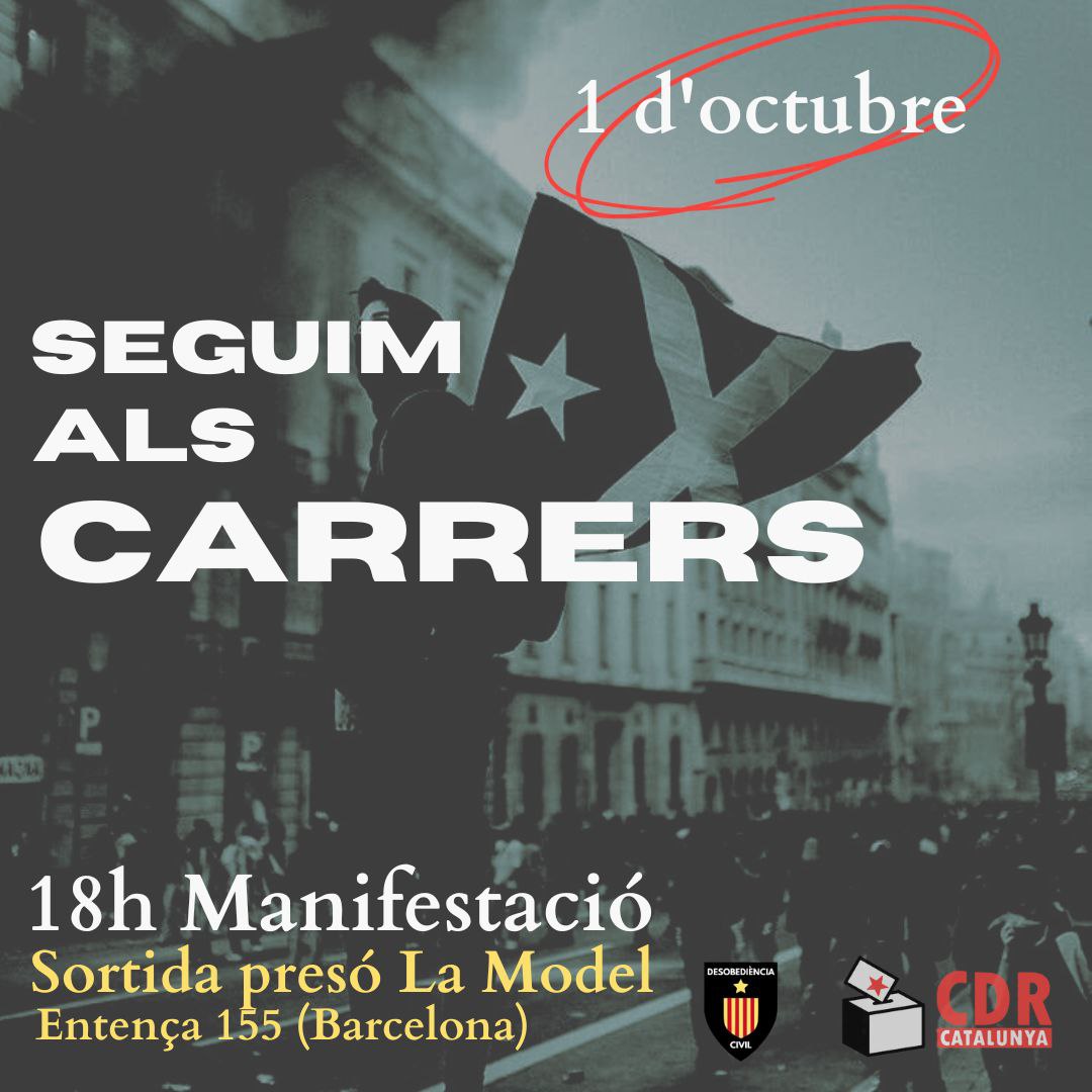CDRCatOficial's tweet photo. 🛑 Els represaliats són la cara més visible de la repressió contra la Catalunya que vol ser lliure d'un estat corromput, tal com vam expressar l'1-O.
👊 Ells són l'esperit de la defensa de les urnes, de les marxes, d'Urquinaona. Aquesta jornada de l'1-O hem de ser al seu costat. https://t.co/PepSr0Vhio