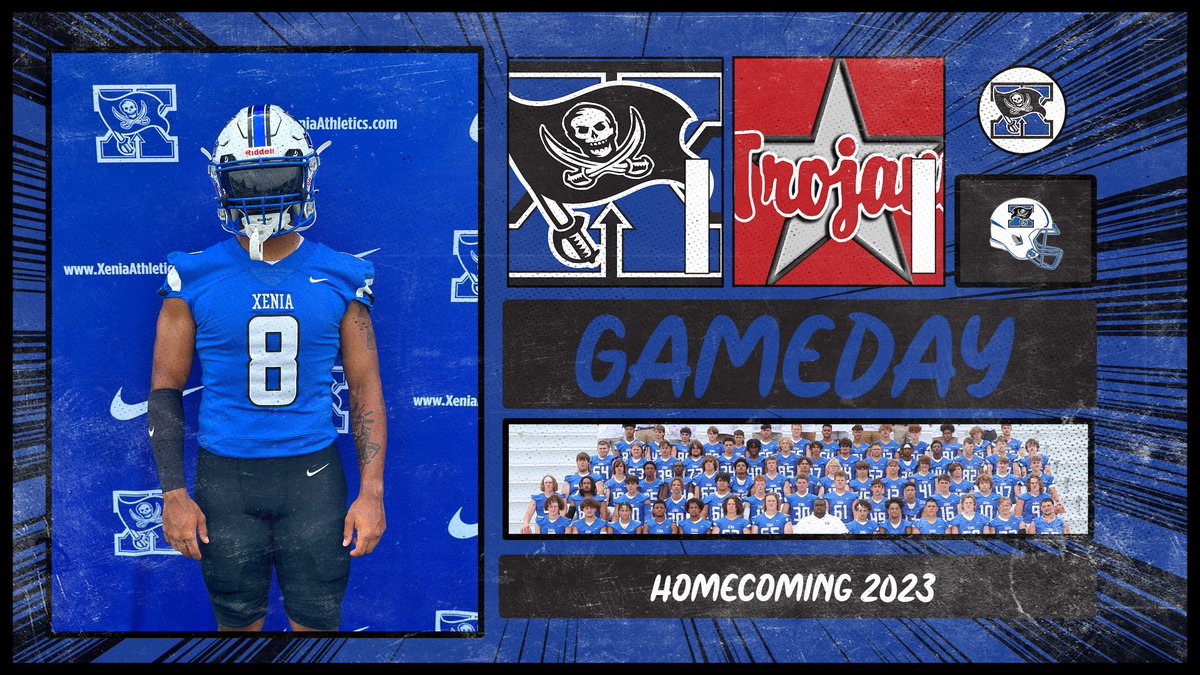 “GAMEDAY” It’s homecoming 2023 as @xeniabucsfb hosts Troy! The Buccaneers will be wearing ⚪️🔵⚫️ tonight!