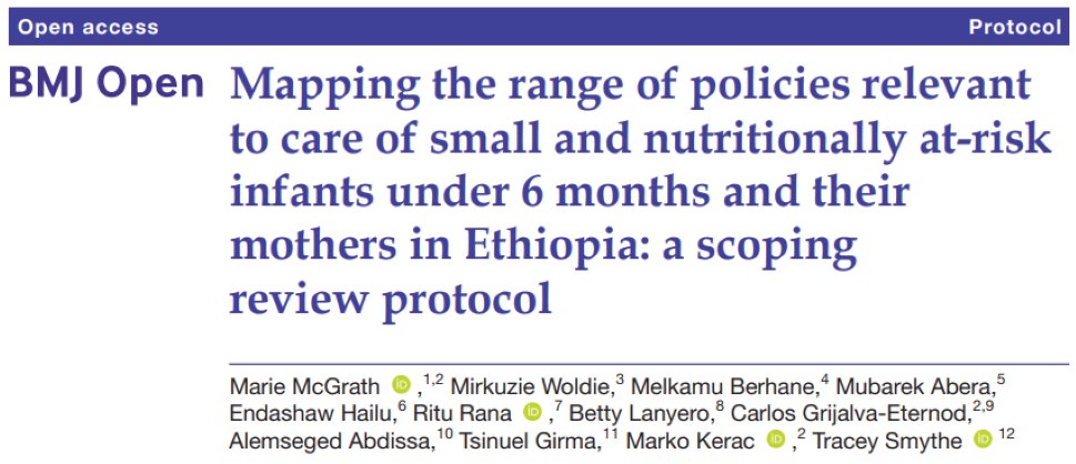Mapping the range of policies relevant to care of small &amp; nutritionally at-risk infants under 6 months &amp; their mothers in Ethiopia: a scoping review protocol.

Read MAMI Rise work published in <a href="/BMJ_Open/">BMJ_Open</a>. 

bmjopen.bmj.com/content/bmjope…
