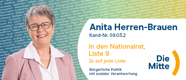 Liste 9 /2x Anita Herren- Brauen aufschreiben
#wahlen2023  <a href="/DieMitte_BE/">Die Mitte Kanton Bern</a>