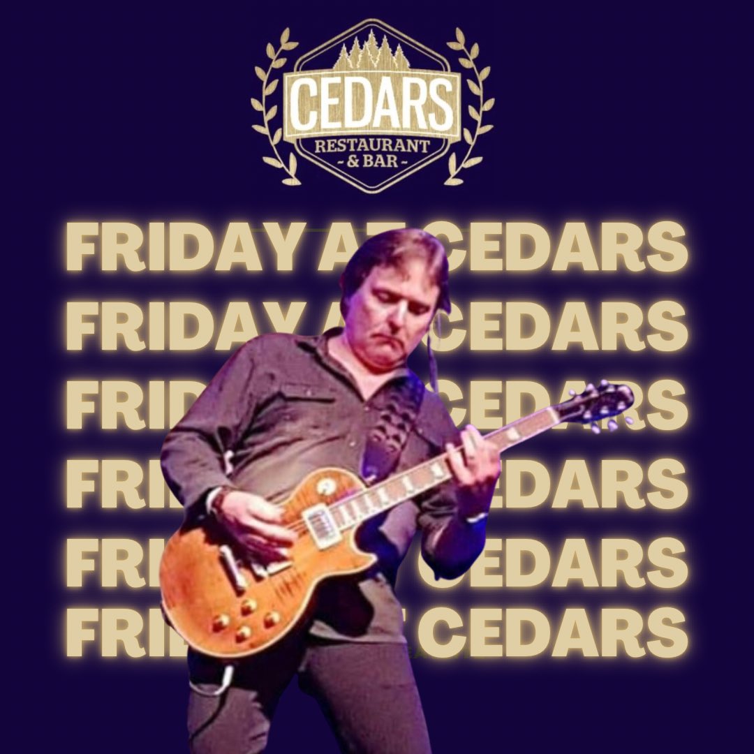 cedarsbar's tweet photo. ** Doors Open 5pm **

Join us today for fun, great food and great music.

The kitchen will be open 5pm until 9pm, so grab one of our freshly prepared dishes and enjoy live entertainment from guitar/vocalist Geoff Wilson from 8pm.

Free entry https://t.co/tGny68qfK2