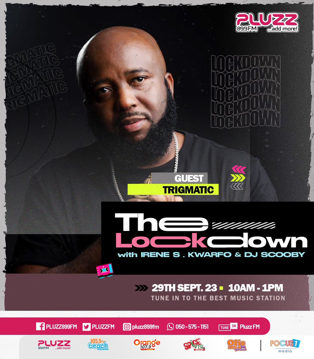trigmaticrocks's tweet photo. Excited to join the airwaves today for an incredible interview on Pluzz FM 89.9! Tune in between 10am to 1pm as I chat with the talented Irene Kwarfo and the amazing Dj Scooby . Get ready for some captivating conversations and great music. Don’t miss out! #Menimaye” https://t.co/ZnG5h7uO6f