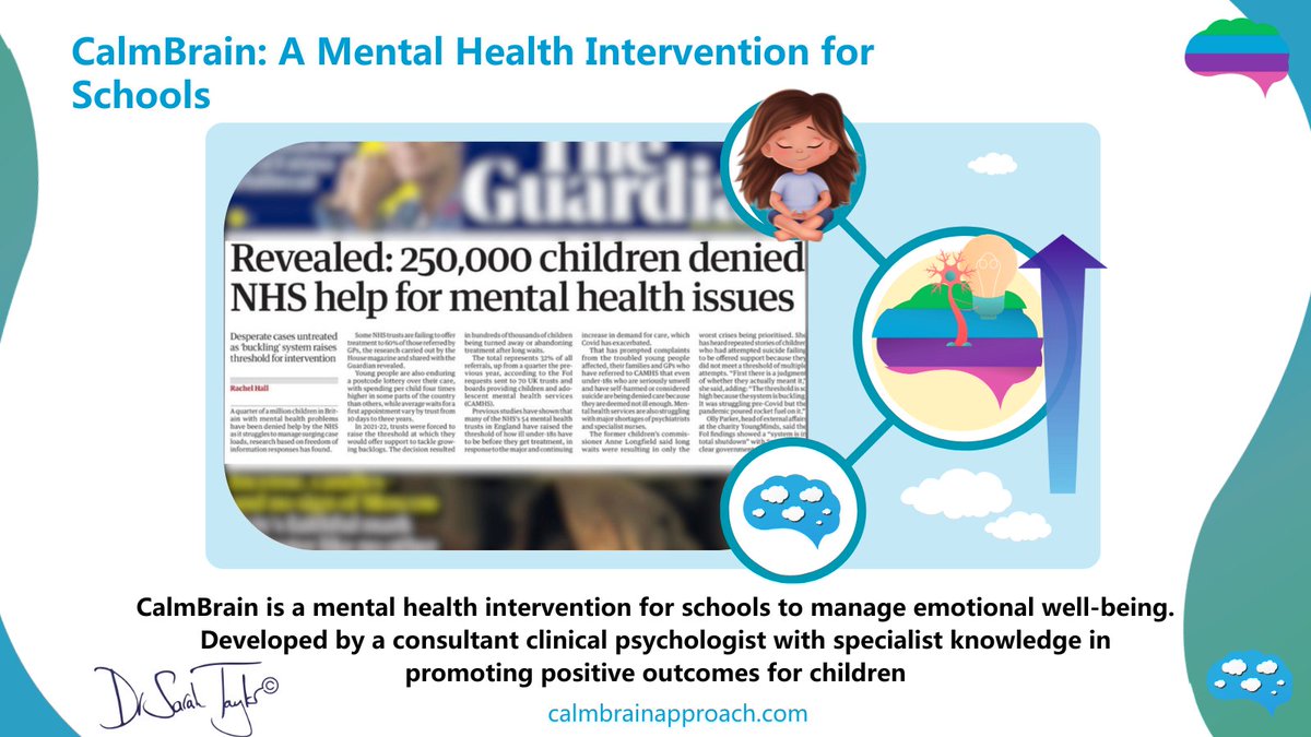 CalmBrain (@calmbraintweets) on Twitter photo There's a crisis in children's mental health. Prioritising brain health is crucial.
CalmBrain aims to improve children's brain organisation and integration, which may have been affected by difficult developmental experiences.
#calmbrainapproach #childmentalhealth #education There's a crisis in children's mental health. Prioritising brain health is crucial.
CalmBrain aims to improve children's brain organisation and integration, which may have been affected by difficult developmental experiences.
#calmbrainapproach #childmentalhealth #education