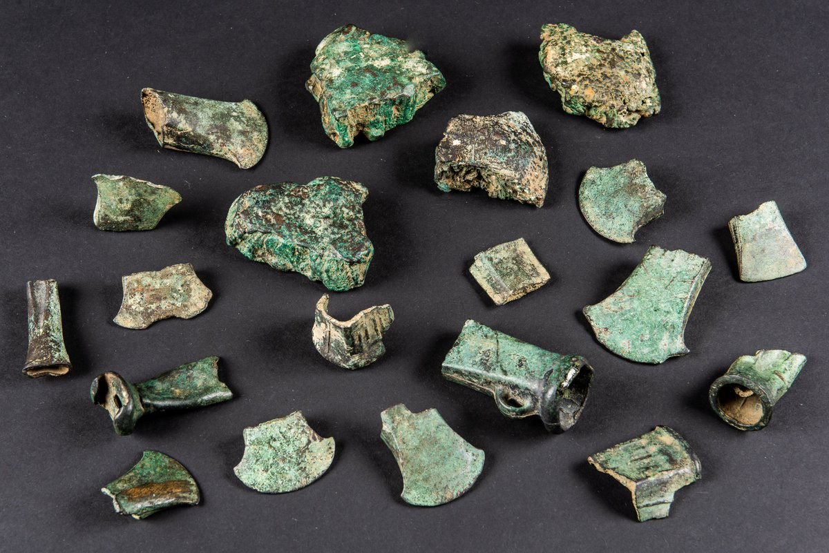Lynn_Museum's tweet photo. The Snettisham Founder's Hoard is from the late Bronze Age, consisting of axe head fragments, bronze ingots and other tools.
Hoards: Archaeological Treasures from West Norfolk exhibition closes Saturday 11th November. Book your free visit: https://t.co/iiqyrHf9we
#GoodbyeHoards https://t.co/InygbMq56e