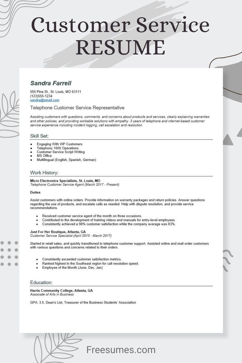 Let’s take a closer look at what makes a good customer service resume and what you cannot afford to miss off that employers will be looking for.

freesumes.com/how-to-write-a…