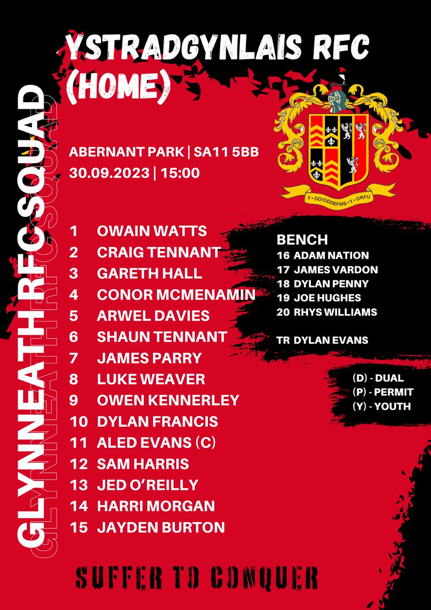 glynrfc's tweet photo. 🇩🇪TEAM NEWS🇩🇪
Here is the squad to face @ystradbluesrfc tomorrow (3pm). @ArwelDavies97 comes into the 2nd row, @WattsOwain returns at loosehead and @HarriM10 🐀 comes onto the wing. @Dylan_Penny1 comes onto the bench. 

Please come and support the boys! https://t.co/JjPzJb0ePG