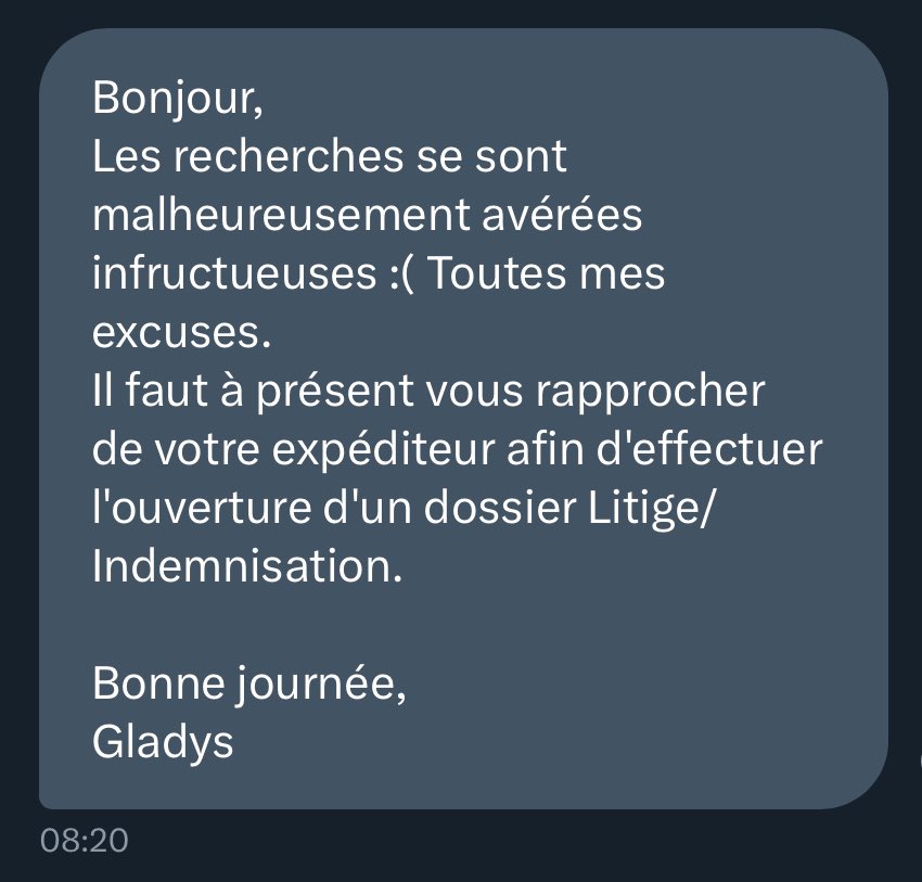 <a href="/HarveySneak/">Harvey Specter</a> <a href="/DizuJoho/">KC Vanahyza</a> <a href="/Chronopost/">Chronopost</a> <a href="/ChronopostSAV/">Chronopost Service Client</a> Voilà mon iPhone est introuvable dans l’agence <a href="/Chronopost/">Chronopost</a>, un employé s’est fait plaisir apparement. Et <a href="/Sosh_fr/">Sosh</a> et <a href="/ChronopostSAV/">Chronopost Service Client</a> se renvoient la balle. Quelle honte.