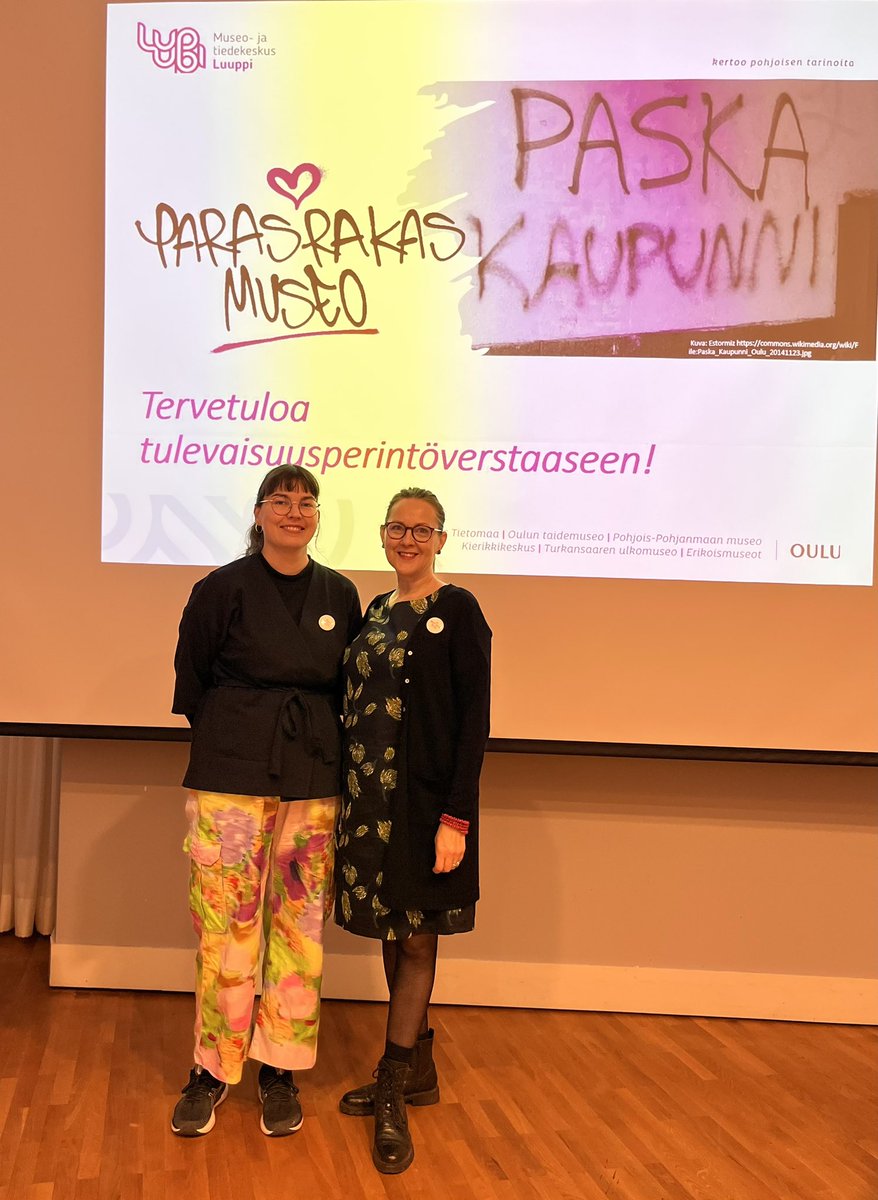 Terveisiä Oulusta, jossa aktiivinen joukko pohti tänään toivottuja tulevaisuuksia ja kuinka sinne tietoisesti voitaisiin suunnata. Maria Granlundin kanssa kiitämme <a href="/oulunluuppi/">Luuppi</a> <a href="/KaroliinaAutere/">Karoliina Autere</a>, avauspuheenvuorosta <a href="/oulunkaupunki/">Oulun kaupunki, Oulu</a> <a href="/ylisaari/">Sami Ylisaari</a>  #tulevaisuus #museo #arki <a href="/FFRC_Tutu/">Finland Futures Research Centre</a>