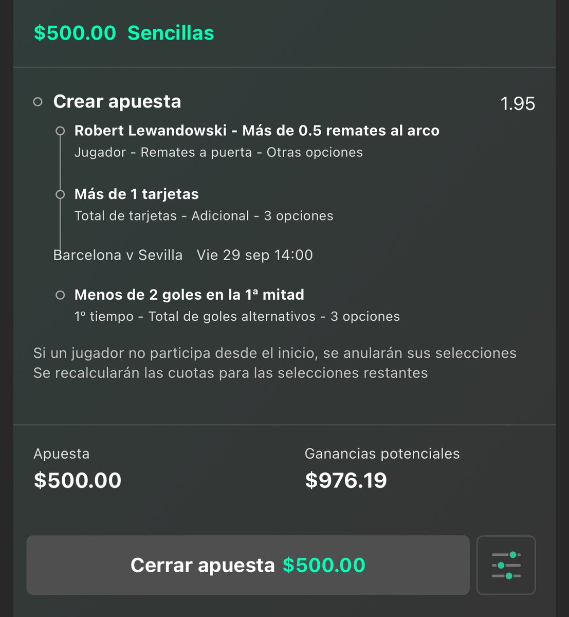 BetSenseiPicks's tweet photo. Reto Escalera  🪜 

De 500 a 2500!

Paso 1 :

(ojo este reto se puede perder desde el paso 1 , solo metan dinero que están dispuestos a perder https://t.co/riJwzw7sVH