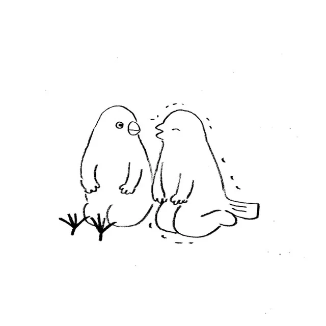 ふるえるとりさんと並んだ図を見たら体型や色が思っていたよりずっと似鳥 