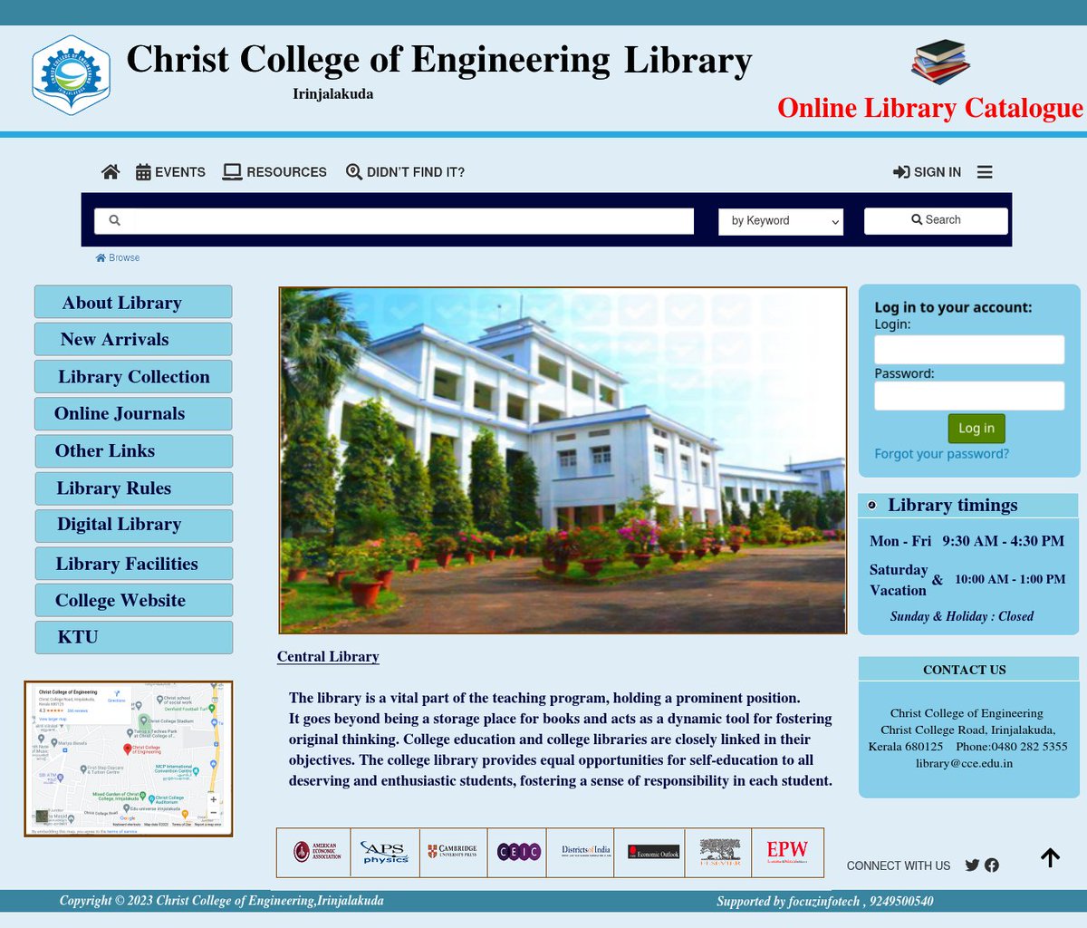 KohaGuru's tweet photo. Exciting news! Christ College of Engineering, Irinjalakuda is now upgraded with the advanced Koha library management software by @FocuzInfotech. 📚
Reach Us, 
09249556735,09249500540
 support@focuzinfotech.com 
#LibraryAutomation #CCEI #kohails #kohacommunity https://t.co/bvw6GKTUdc