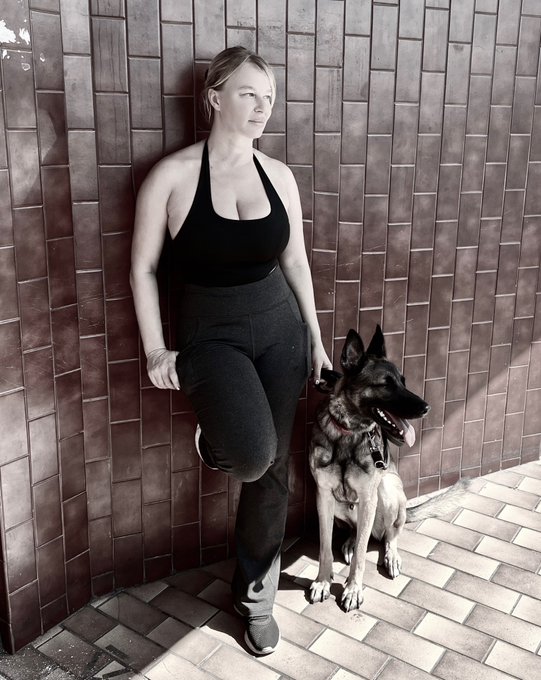 I spend all my time with dogs so there is no one to take photos of us together but this one is still