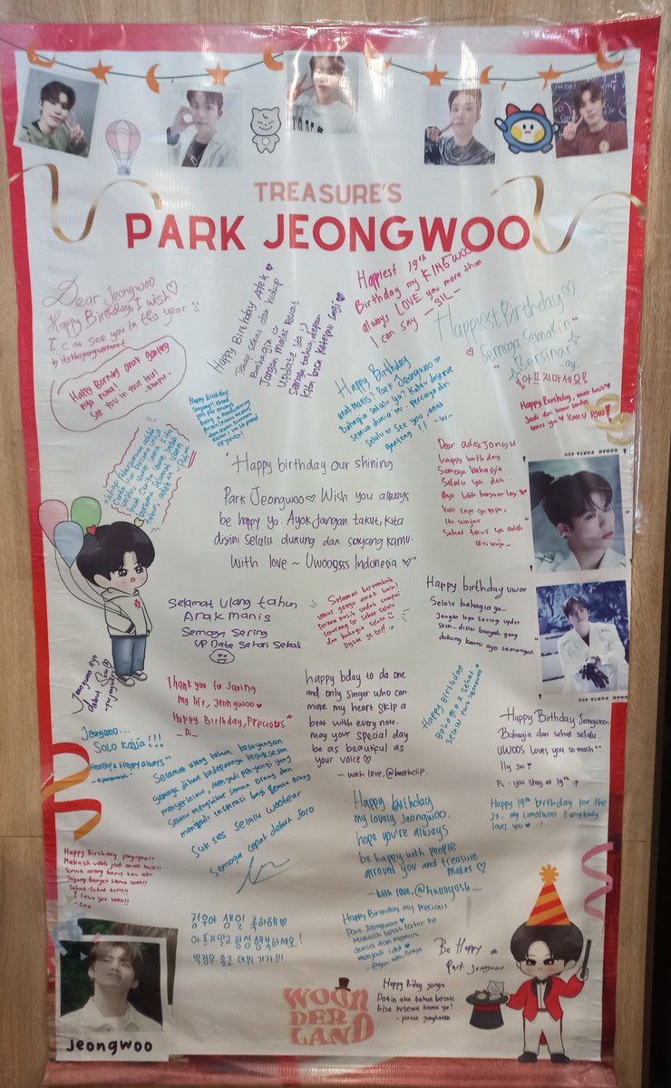 PJWclique's tweet photo. 🎡 Enjoy WOOnderland 🎡 

Happy Birthday #PARKJEONGWOO 🥳🥰

ROCKING 19 WITH OUR SUPERSTAR
#RunTo19WithJeongwoo
#enjoyWOOnderland
#쩡쩡이_손잡고_생일축하하러_런 
#ジョンウと過ごした魔法の19年 
@treasuremembers https://t.co/0I48wuNngL