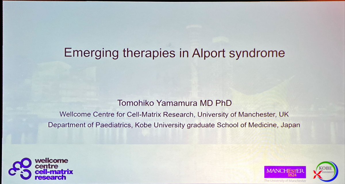 THREAD: Tomohiko Yamamura from Manchester, UK outlines emerging therapies in #Alport syndrome #ESPNeph23 @BAPNnephrology @IPNA_PedNeph @ASPNeph