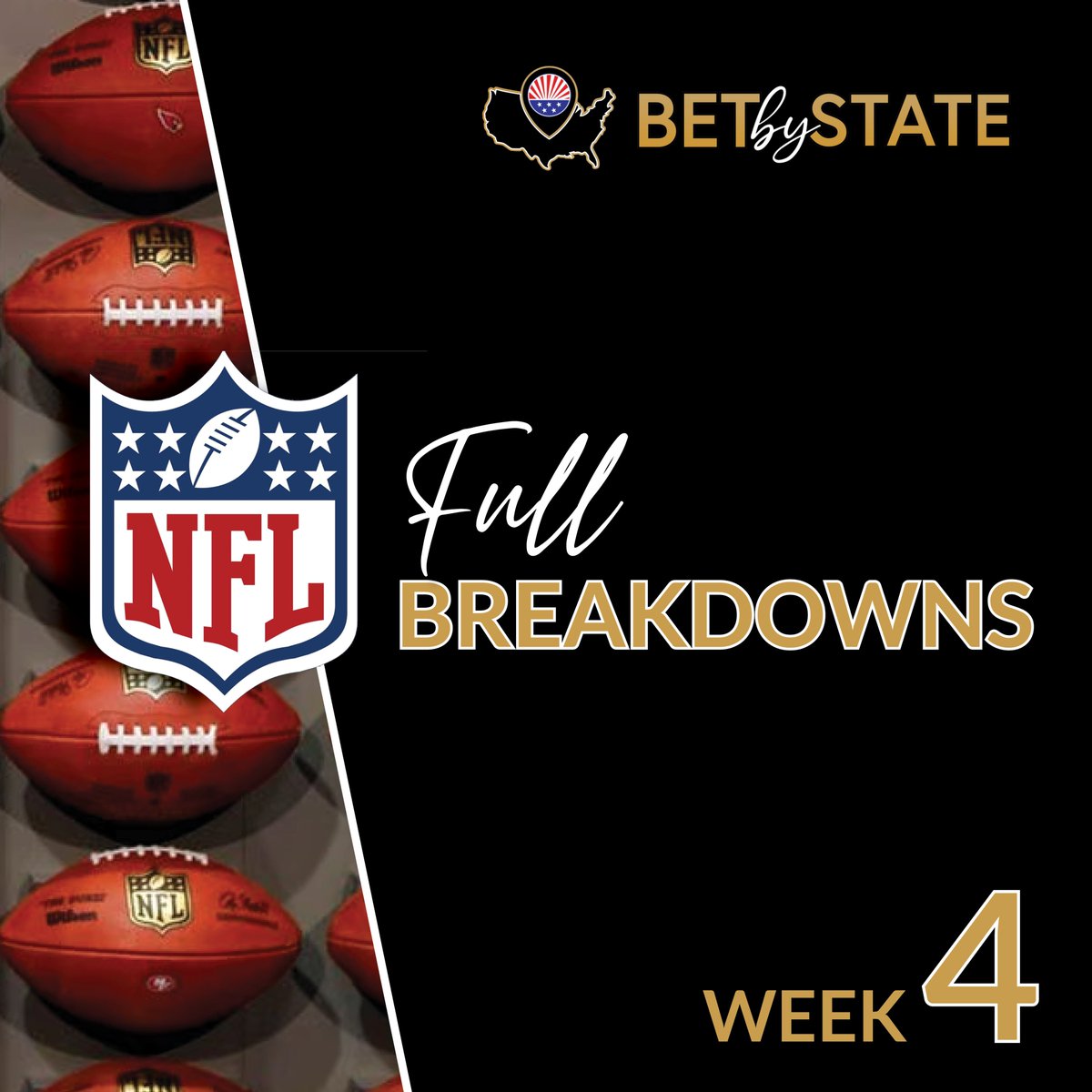 BetByState's tweet photo. Each week we will have a new “MEGA” post that simply links to all of our game previews for all your Week 4 NFL betting needs.

Click the link below for our official NFL Week 4 Mega Predictions page – which we deliver to you before the upcoming week’s games!

https://t.co/Tdf1y5sLyv