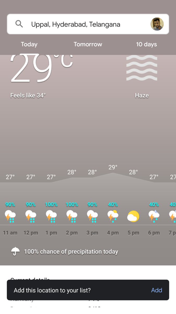 Im_Saikumar's tweet photo. @_FaridKhan this is the prediction for today as of now cloudy overcast https://t.co/QpxtrWrBfH