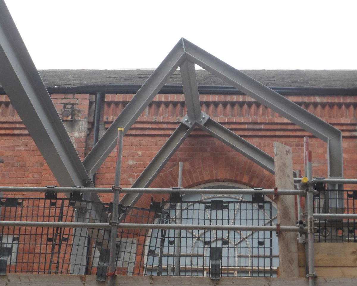 Site photo of the steelwork going up at Albany Theatre in Coventry - this going to create a really exciting roof and ceiling form <a href="/albanytheatre/">Albany Theatre</a> #design #theatre <a href="/InterclassGroup/">Interclass</a>