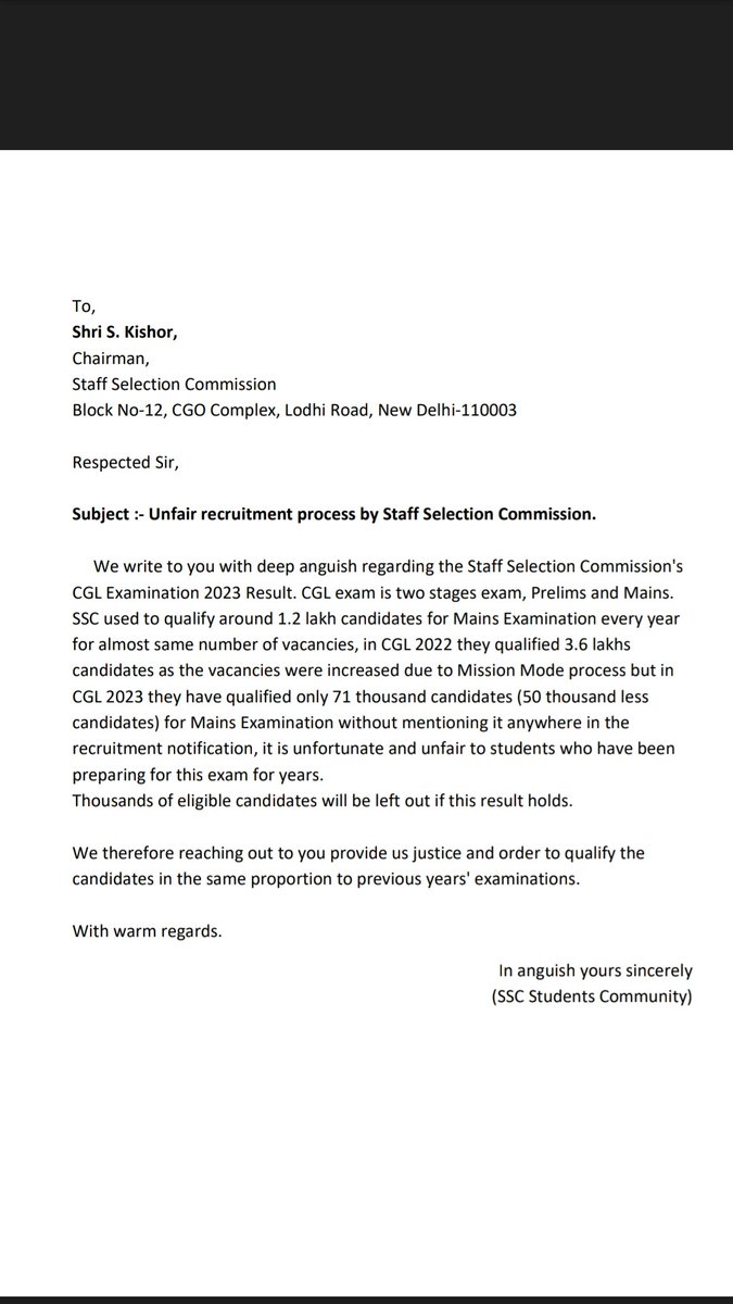 Inspector_Lokesh Nagar (@lokeshnagar855) on Twitter photo #SSC_CGL_REVISED_RESULT
SSC should revise the result as soon as possible.
<a href="/PMOIndia/">PMO India</a> <a href="/narendramodi/">Narendra Modi</a>
<a href="/DoPTGoI/">DoPT</a> <a href="/DrJitendraSingh/">Dr Jitendra Singh</a>
#SSC_CGL_2023_REVISED_RESULT #SSC_CGL_REVISED_RESULT
SSC should revise the result as soon as possible.
<a href="/PMOIndia/">PMO India</a> <a href="/narendramodi/">Narendra Modi</a>
<a href="/DoPTGoI/">DoPT</a> <a href="/DrJitendraSingh/">Dr Jitendra Singh</a>
#SSC_CGL_2023_REVISED_RESULT