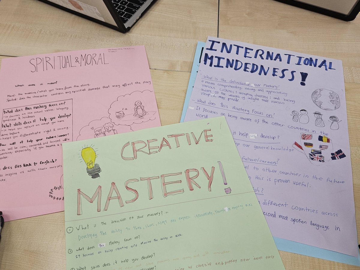 HISEnglish's tweet image. Ms Errin shared how to integrate masteries in our English classes and we had a look at wonderful posters they created! #masteries #HIS_learning