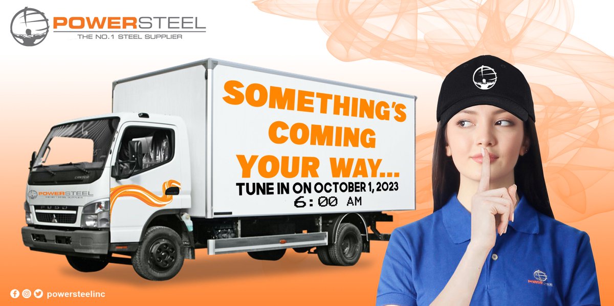 HEADS UP! Something's in store for our valued customers that's being delivered soon. Want to find out? Tune in on OCT. 1, 2023 at 6 AM. 😉🚚

powersteel.com.ph

#powersteel #steel #construction #industrial #hardware #contractor #engineer #architect #delivery