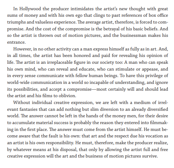 DannyDrinksWine's tweet photo. "Without individual creative expression, we are left with a medium of irrelevant fantasies that can add nothing but slim diversion to an already diversified  world."

--- John Cassavetes. https://t.co/ddfcpT7kV2
