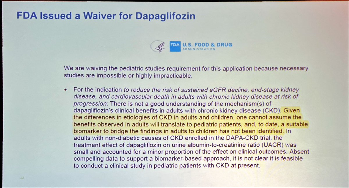 Regulatory bodies feel otherwise contrary to prevailing consensus opinion. Discussions ongoing around how to study these drugs in children.#SGLT2i #ESPNeph23