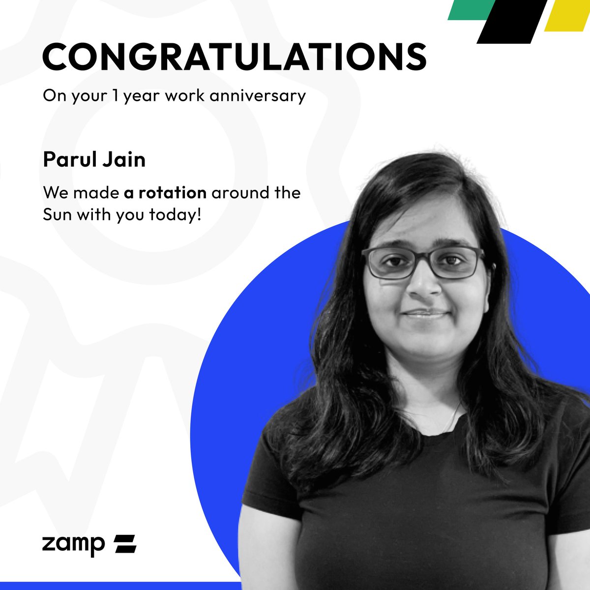 zamp_ai's tweet image. Congratulations on your one-year work anniversary Parul!
Your dedication and hard work have made a significant impact. Thank you so much for all your contributions! 🚀