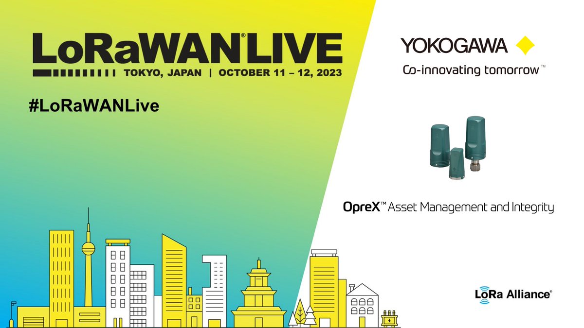 YokogawaIA's tweet photo. Yokogawa will exhibit at #LoRaWANLive Tokyo on October 11 and 12, 2023. We will provide new solutions at the #SushiSensor exhibit and through presentations.
We encourage your participation! https://t.co/sx80dWLWyQ
#SushiSensor https://t.co/TTtU7tGVOh