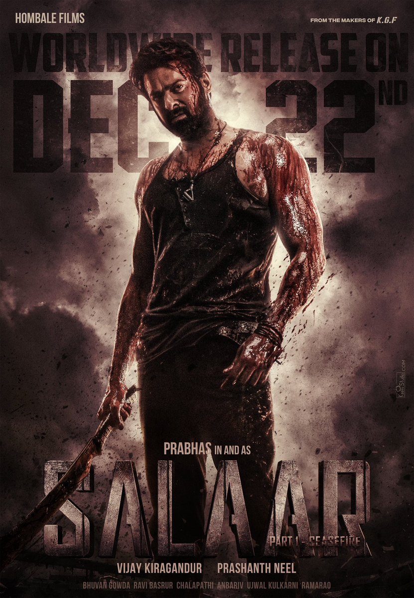TeamDreamZE's tweet photo. 𝐂𝐨𝐦𝐢𝐧𝐠 𝐁𝐥𝐨𝐨𝐝𝐲 𝐒𝐨𝐨𝐧!

#SalaarCeaseFire Worldwide Release On Dec 22, 2023 

UK 🇬🇧 by @TeamDreamZE 

#Salaar #Prabhas #PrashanthNeel @PrithviOfficial @shrutihaasan @hombalefilms #VijayKiragandur @IamJagguBhai @sriyareddy @bhuvangowda84 @RaviBasrur @shivakumarart @vchalapathi_art @anbariv @SalaarTheSaga

#SalaarCeaseFireOnDec22