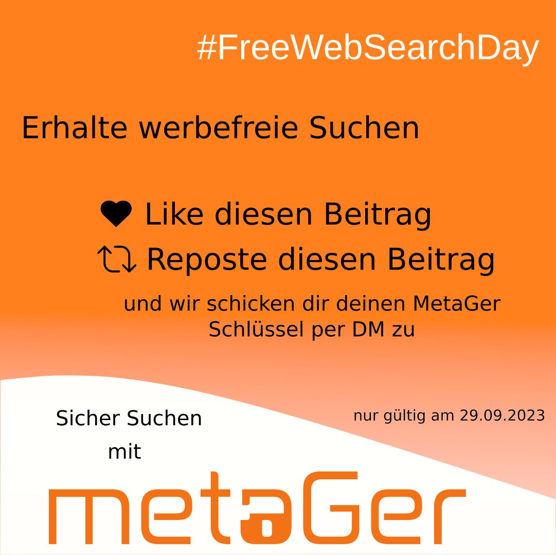 Heute feiern wir den #FreeWebSearch Day. Hierzu wollen wir mit einer kleinen Aktion auf die Wichtigkeit der freien Suche aufmerksam machen. 
Bitte mitmachen und teilen!
