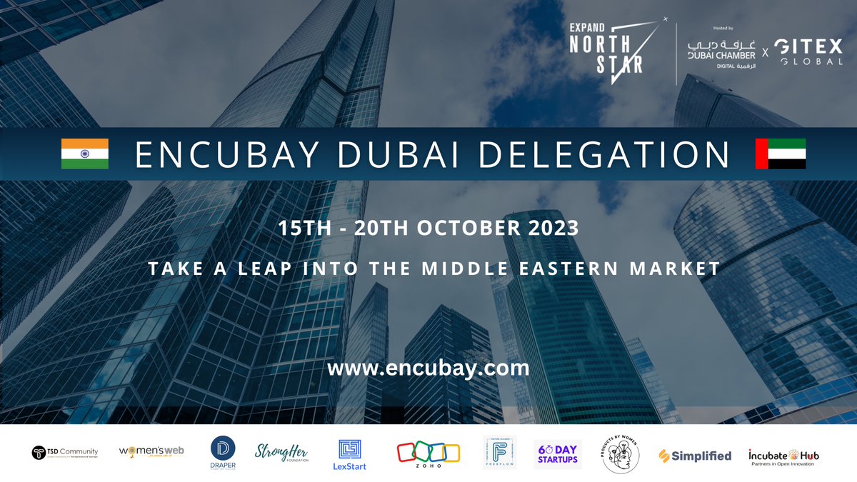 Founders, Investors &amp; Ecosystem Leaders! 

Join the Encubay Dubai Delegation at #GITEX2023. Elevate your business on a global scale with our established Dubai network. Limited to 30 visionaries. 

Dive in, connect, soar, Apply Now: zfrmz.in/AL9KU6trJBMps3…