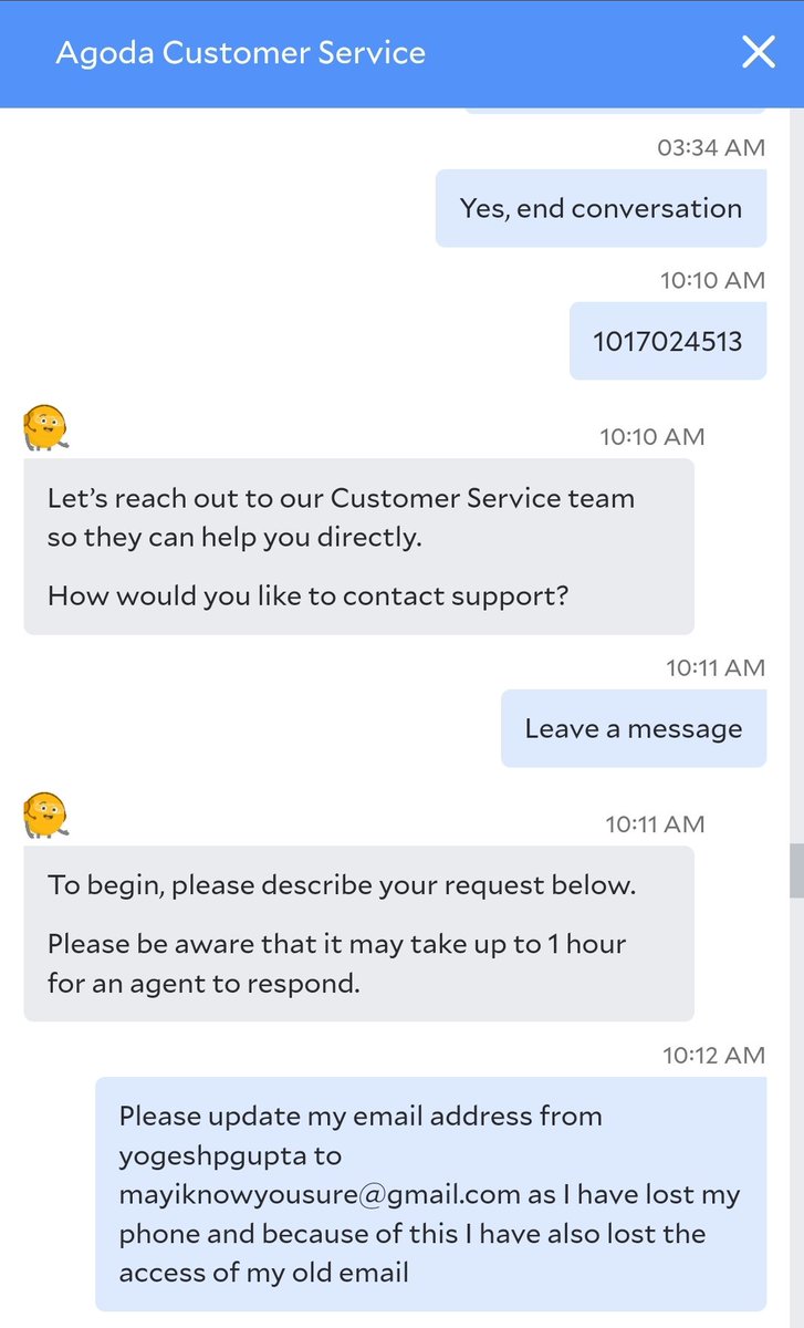 YogeshPGupta's tweet photo. @agoda 
Booking ID 1017024513

You have changed my login details without my permission. I want it restored. My booking is also transferred to some fraudulent. 
I have filed a case in consumer court too. https://t.co/xhm6tr72Yr