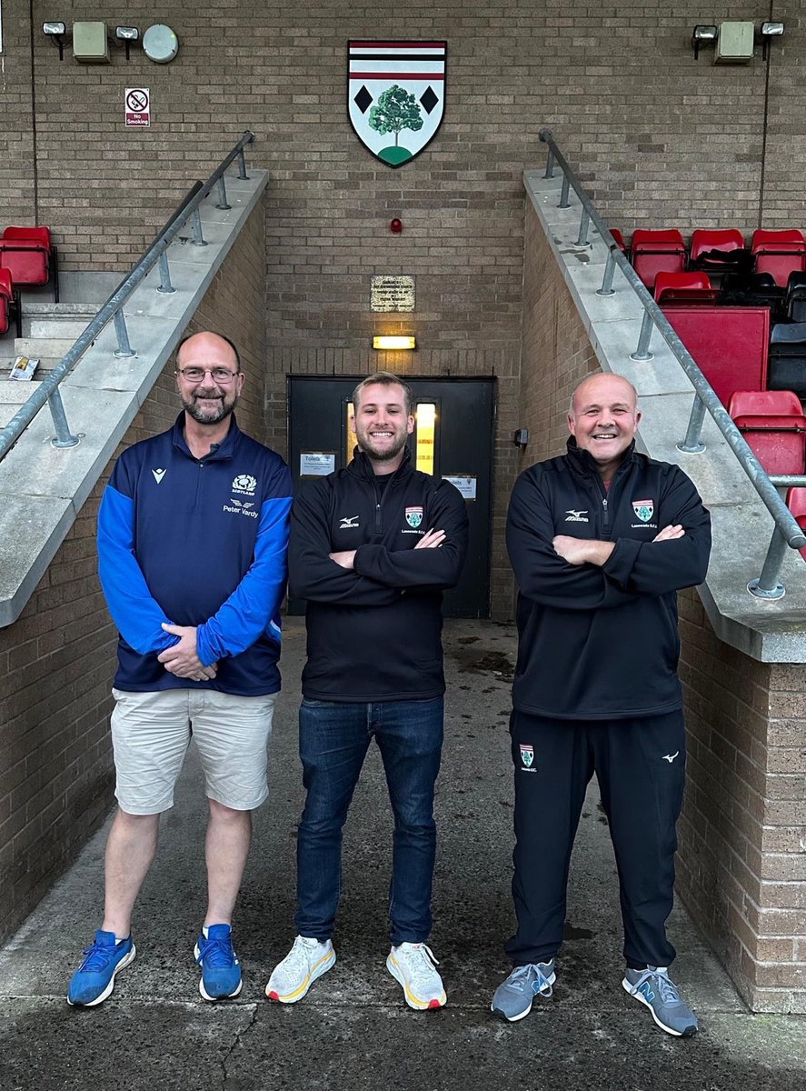 🏉🏉🏉 Latest News 🏉🏉🏉
Lasswade RFC are delighted to announce the recruitment of Jack Hall as the Club's new Development Officer. Seen here in the centre being welcomed  on board by Neil Sutherland (DoYR) and Club President, Billy Knowles.