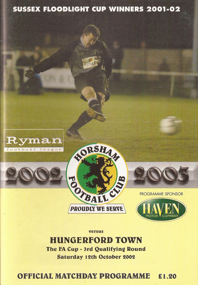 3rd QUALIFYING ROUND PAST      

Each day this week we are turning back the clock to focus on a memorable FA Cup 3rd Qualifying round performance from years gone by.      

#5 - 2002/03 Hungerford Town Home - who doesn't love a last minute cup winner?

horshamfc.co.uk/matches/2002-0…