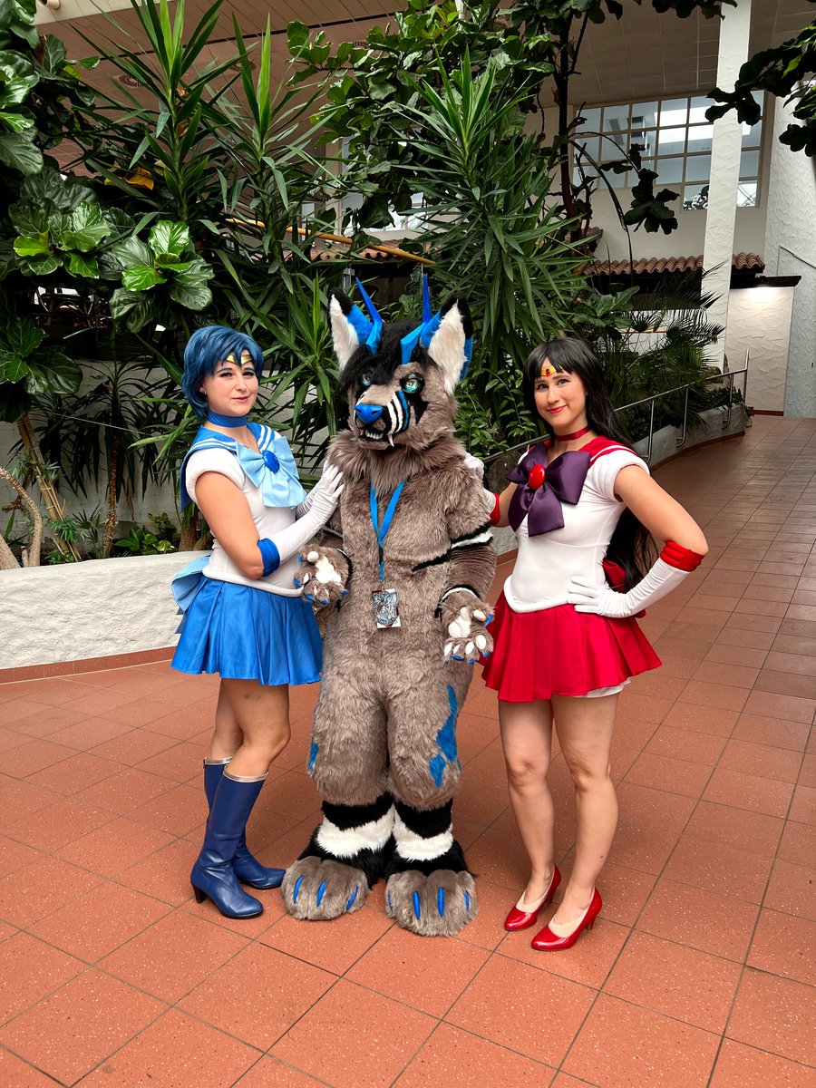 Starting this #FursuitFriday with this awesome Sailor Moon cosplayers 💙😊

And now we all have a catchy tune, right? xD 👂🏼🎼

#Aninite2022 #AniniteVienna #sailormooncosplay #furrydemon #fursuiter