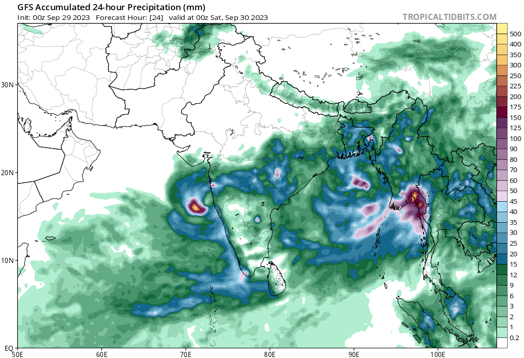 #Keralarain #Monsoon2023 Deep convection seen over Southern and some central parts of Kerala. Moderate to heavy rains expected in the next 24 hours over southern dists. of Kerala. Image courtesy : India Meteorological Department
