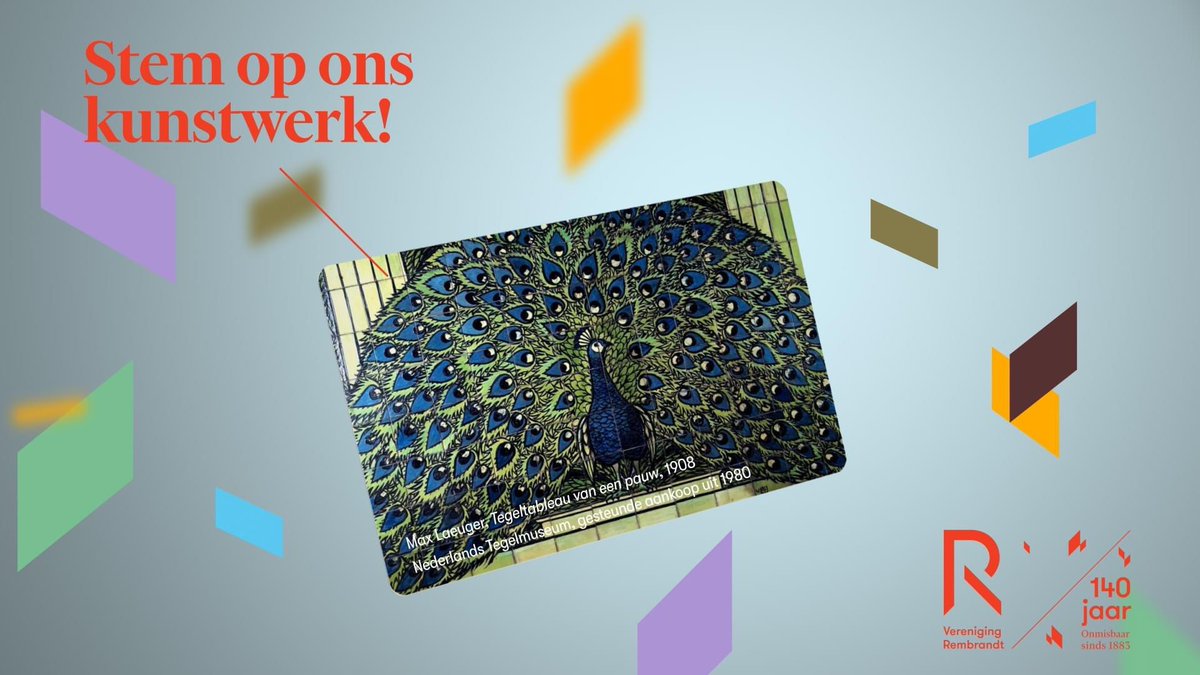 𝙎𝙩𝙚𝙢 𝙤𝙥 𝙤𝙣𝙯𝙚 𝙋𝙖𝙪𝙬! 🦚
Houd jij ook zo van onze Pauw van Max Laeuger? Stem op de pauw en straks prijkt dit kunstwerk bij duizenden kunstliefhebbers op hun Rembrandtkaart. Dit prachtige tableau verdient deze aandacht toch?

Stem op de Pauw 👉 verenigingrembrandt.nl/nl/wat-we-doen…