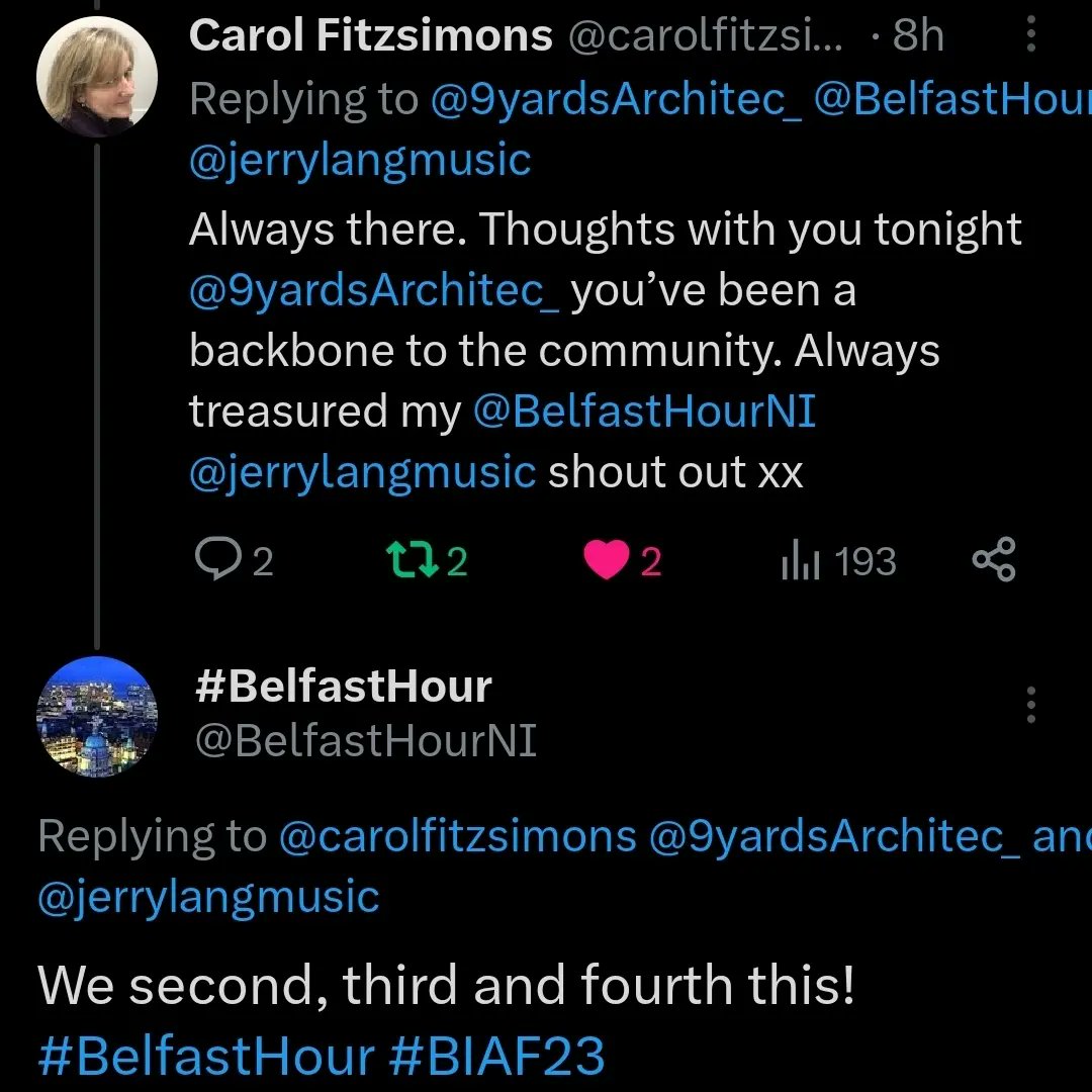 "Outstanding contribution" and "backbone of the community" - I'll take that any day! 
#belfasthour #9yards #CharteredBuildingConsultancy #buildability #BuiltOnThePage