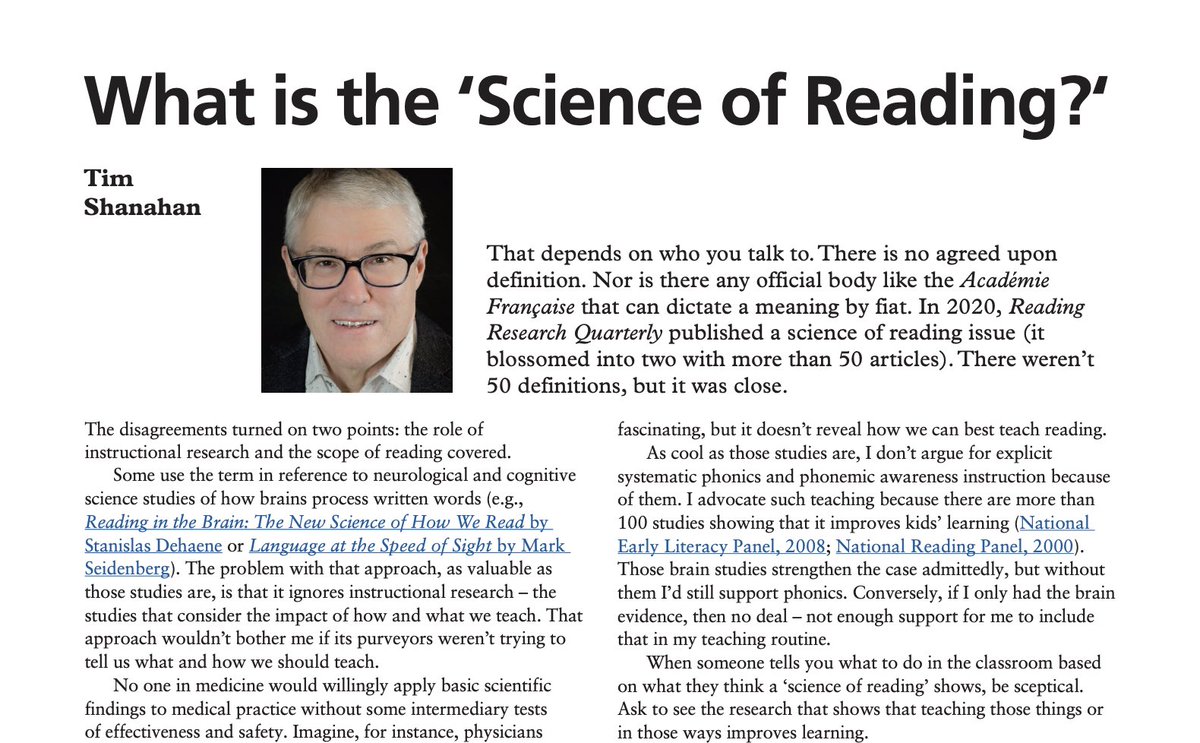 MultiLit (@multilitmedia) on Twitter photo What is the 'Science of Reading?' In this issue of #Nomanis, Tim Shanahan (<a href="/ReadingShanahan/">Timothy Shanahan</a>), Distinguished Professor Emeritus at the University of Illinois, discusses the importance of evidence-based literacy instruction. Read here hubs.la/Q023ND9d0 #ScienceofReading What is the 'Science of Reading?' In this issue of #Nomanis, Tim Shanahan (<a href="/ReadingShanahan/">Timothy Shanahan</a>), Distinguished Professor Emeritus at the University of Illinois, discusses the importance of evidence-based literacy instruction. Read here hubs.la/Q023ND9d0 #ScienceofReading