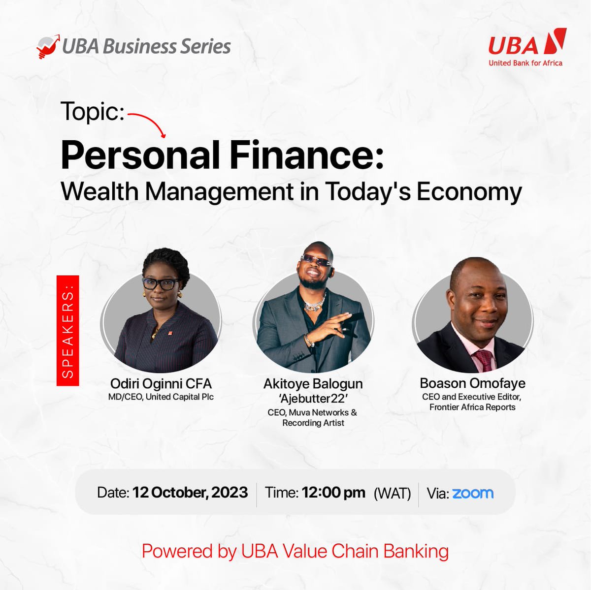 BBoason's tweet photo. #ComingInOctober - Benefit from #UBA Business Series discourse on Wealth Management in Today's Economy, brought to you by @UBAGroup @UBAGhanaLtd @UBAAmerica @TonyElumeluFDN @Heirs_Holdings @HeirsGeneral @NasirRamon @GBSAfrica @AfricanBizMag @MwangoCapital @FrontierAFR https://t.co/MKvcrXFILx