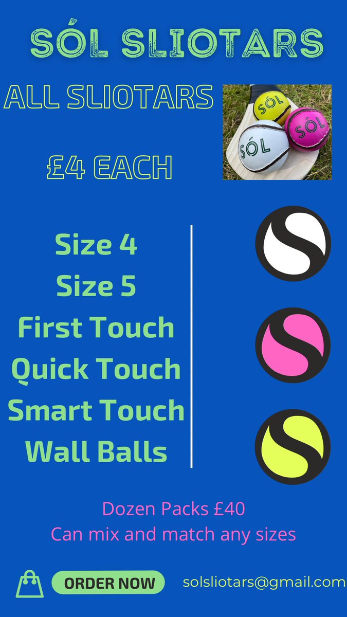 Open this evening &amp; Saturday 
Call in and check it out for any GAA Equipment.

Hurls, Sliotars, Grips, Helmets, Rebounders, Gaelic Gloves, Footballs &amp; more.
#hurling #camogie #GAA #Aontroim #GaelicGames